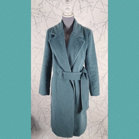 C/Meo Collective Jackets & Blazers - C/MEO Collective Pastel Mint Green Fuzzy Wrap Duster Coat